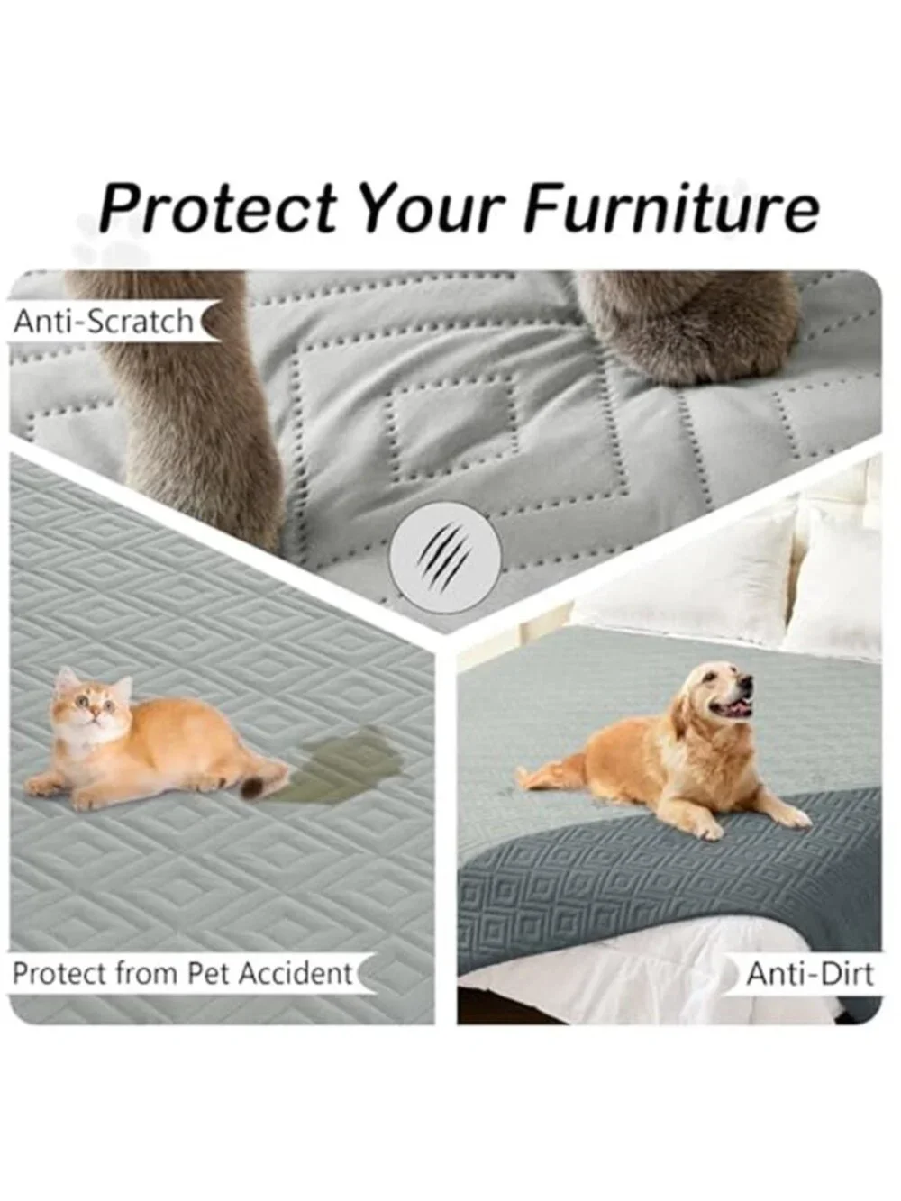 Waterproof Dog Blanket Reversible Pet Couch Cover Sofa Bed Furniture Protector